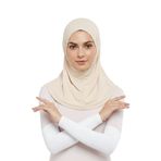 Altobeh Pratik Tesettür Kolluk Penye Namaz Kolluğu Düz Beyaz