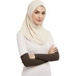 Altobeh Pratik Tesettür Kolluk Penye Namaz Kolluğu Düz - Koyu Kahverengi - Standart