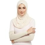 Altobeh Pratik Tesettür Kolluk Penye Namaz Kolluğu Düz - Koyu Krem - Standart