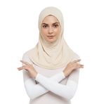 Altobeh Pratik Tesettür Kolluk Penye Namaz Kolluğu Düz, Standart, T580, Beyaz, Kadın