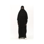Altobeh Sultanbaş Nikaplı Çarşaf Cilbab Khimar Abaya Kolu Lastikli Hakim Yaka Peçeli Ferace Medine İpek Siyah S-m Siyah