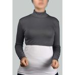 Altobeh Uzun Kol Balıkçı Yaka Boğazlı Likralı Penye Kadın Yarım Body - Füme