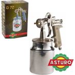 Alttan Depolu Mekanik Boya Tabancası, Pvc Sap, Alüminyum Gövde, 1000 Cc, 3 Mm, Asturo G70 - 0,2 mm