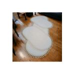 ALTUN CARPET 3lü Kırem Modern Post Pelüş Kaymaz Ponpon Saçaklı Yatak Odası Takımı 2 Adet 80*150 1 Adet 80*300 / TYCCE3F1E737EF6642