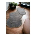 ALTUN CARPET 3lümodern Açık Gıri Post Pelüşkaymaz Ponpon Saçaklı Yatak Odası Takımı 2 Adet 80*150 1 Adet 80*300 / YATAKHUGYUFTY
