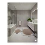 ALTUN CARPET olıukyjthrgseftrdfygyhujkıgdxsfedrf 2Li Pelüş Kaymaz Taban Halı Banyo Paspası 1 Adet 60X100 +1 Adet 50X 60