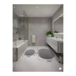 ALTUN CARPET raestdyuıhj9kl098765r 2Li Pelüş Kaymaz Taban Halı Banyo Paspası 1 Adet 60X100 +1 Adet 50X 60