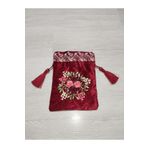 ALTUNLAR SHOP İşlemeli Kadife Kese – Hediyelik – Çok Amaçlı - Kırmızı Renk