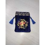 ALTUNLAR SHOP İşlemeli Kadife Kese – Hediyelik – Çok Amaçlı - Lacivert Renk
