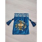 ALTUNLAR SHOP İşlemeli Kadife Kese – Hediyelik – Çok Amaçlı - Mavi Renk