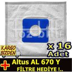 Altus AL 670Y 16 Adet Süpürge Toz Torbası