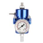 Alüminyum Alaşım Evrensel FPR Yakıt Basınç Regülatör Gösterge Hortumu 0 140psi Ayarlanabilir Geliştirilmiş Hızlanma Siyah (Mavi)