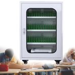 Alüminyum Alaşımlı Cep Telefonu Şarj Dolabı - 30-60 Yuvalı Kilitlenebilir Tekerlekler Sınıflar Ofisler Kütüphaneler Fitness Kulüpleri için USB Şarj İstasyonu - Güvenli Şarj Çözümü