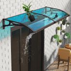 Alüminyum Alaşımlı Kapı Gölgeliği, Dış Veranda Polikarbonat Kapak, Güneşlik Panjuru için Çift Taraflı Egzoz, UV Koruması, Yağmur ve Kar Koruması, U 60 x G 240 cm