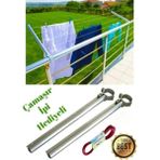 Alüminyum Balkon Çamaşır Askılığı Yuvarlak Korkuluklar Için (Çamaşır Ipi Hediyeli) Kurutmalık Demiriçamaşır Askısı - 1 Adet