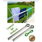Alüminyum Balkon Çamaşırlık Balkon Demiri Çamaşır Askısı Yuvarlak Korkuluklar Için - Metalik Gri
