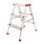 Alüminyum Çift Çikişli 3 Basamakli Merdiven(68 Cm) (accm.01) Gri