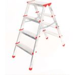 Alüminyum Çift Çıkışlı 4 Basamaklı Merdiven (91 Cm) (Accm.02) - Gümüş