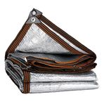 Alüminyum Folyo ile Güneşlik Net Güneş Gölge Kumaş Kumaş, Bahçe için Yansıtıcı Gümüş Güneş Barınağı, Veranda Tenteleri, Açık Güneşlik Mesh Tarp (4 m x 8 m)