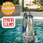 Alüminyum Gövdeli 1.5 Hp Dalgıç Tip Temiz Su Pompası Rainpump 1.1 Kw Monofaze Kuyu Drenaj Boşaltma