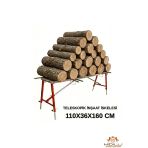Alüminyum Gövdeli Çelik Ayaklı Teleskopik İnşaat İskelesi Kırmızı - 400 Kg Taşıma Kapasitesi 110X36x160cm
