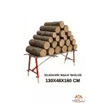 Alüminyum Gövdeli Çelik Ayaklı Teleskopik İnşaat İskelesi Kırmızı - 400 Kg Taşıma Kapasitesi 130X48x160cm