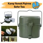 Alüminyum Kamp Yemek Pişirme Sefer Tası Seti Dış Mekan Alüminyum Tencere Seti Saplı Pişirme Set