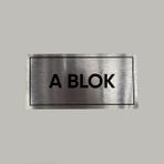 Aluminyum Kapı Isimliği A Blok Yazılı Arkası Yapışkanlı 10X20 cm - 1 Adet