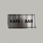 Aluminyum Kapı Isimliği Kafe / Bar Yazılı Arkası Yapışkanlı 10X20 cm - 1 Adet