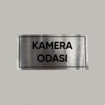 Aluminyum Kapı Isimliği Kamera Odası Yazılı Arkası Yapışkanlı 10X20 cm - 1 Adet