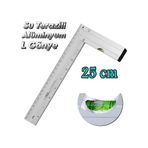 Aluminyum L Gonye Su Terazili Cetvel Kaynak Kaynakci Marangoz Gonyesi 250 Mm