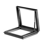 Alüminyum Manuel Havalandırma Çatı Çatı Işıklığı, 60x60cm Güvenlik Kapısı ve Güverte Montaj Kapağı, Eğimli/Düz Çatılar için, Yeraltı Aydınlatma Kuyu Penceresi Bodrumlar için