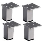 Alüminyum Masa Ayakları 4'lü Set Ayarlanabilir 6cm Mobilya Ayakları Banyo TV Standı Destek Tabanı Vidalar ve Şık Masa Ayakları ile