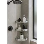 Alüminyum Paslanmaz 3 Katlı Banyo Köşe Rafı Banyo Düzenleyici Organizer