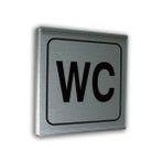 Alumınyum Plate Kapı Sembolleri 12x12 cm WC YAZI