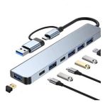 Alüminyum Usb Hub 7 in 1 USB / Type-c To USB A, USB C, USB 2.0 / 3.0 Çevirici Adaptör Çok Portlu Tak Çalıştır Usb Çevirici