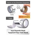 #AlüminyumBant Alüminyum Bant 30 mm x 4 Metre Isıya Dayanıklı Güçlü Yapışkanlı Folyo Tamir Bandı Kli