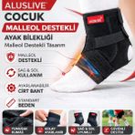 Aluslive Çocuk Malleol Destekli Ayak Bilekliği Sağ ve Sol Kullanılabilir Standart Beden - Karışık