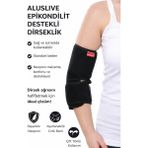Aluslive Epikondilit Destekli Dirseklik Sağ ve Sol Kullanılabilir Standart Beden - Siyah