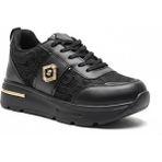 Alves Kadın Dantelli Desenli Kalın Dolgu Topuklu Sneaker Ayakkabı ALVES-0873 - Siyah - Siyah