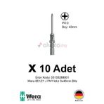 Alveta Wera 851/21 J PH0 x 40mm Tornavida Ucu 10 Adet | Yıldız Vidalama Bits Seti Hassas Seri