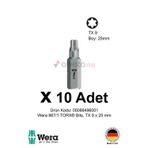Alveta Wera 867/1 TORX TX9 x 25mm Tornavida Ucu 10 Adet | Torx Vidalama Bits Seti Profesyonel Seri