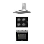 Alveus 615 Inox-siyah 3'lü Ankastre Set Siyah