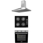 Alveus 615 Inox-Siyah 3'Lü Ankastre Set