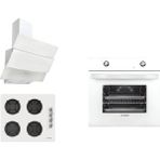 Alveus Beyaz Ankastre Set (F 17/60 - Gls 640 - Mfa 604) A Enerji Sınıfı ve Cam Ocak Yüzeyi ile