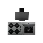 Alveus Kurox 3'Lü Gri Ankastre Set(Cam Gazlı Ocak + Turbo Fırın)(3000-Kls670-Mfa631)