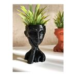 Alvina Atölye Heykel Sukulent Saksısı - Aphrodite Siyah - 8Cm - Bioplastik