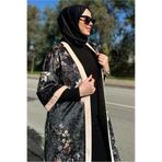 Alvina ÇİÇEK DESENLİ KADİFE KİMONO CEKET 4785