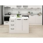 Alvinka 120 cm Mbr_a Ada Mutfak Dolabı Beyaz Beyaz Mdf