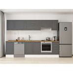 Alvinka 285X210 cm Klasik Mebran Mutfak Dolabı M-E80S45S40-1 Antrasit - Suntalam